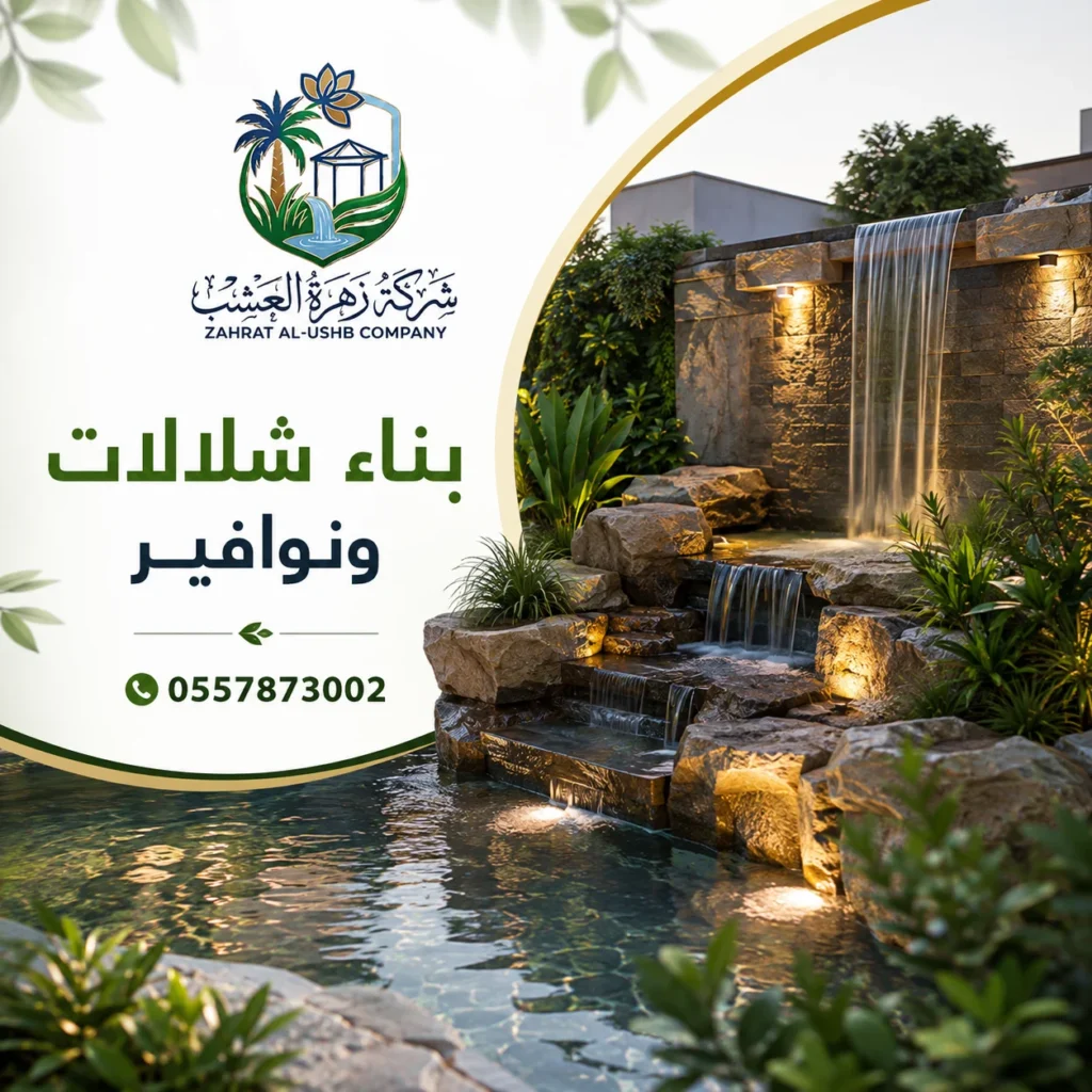 بناء شلالات ونوافير - شركة تصميم شلالات بالرياض